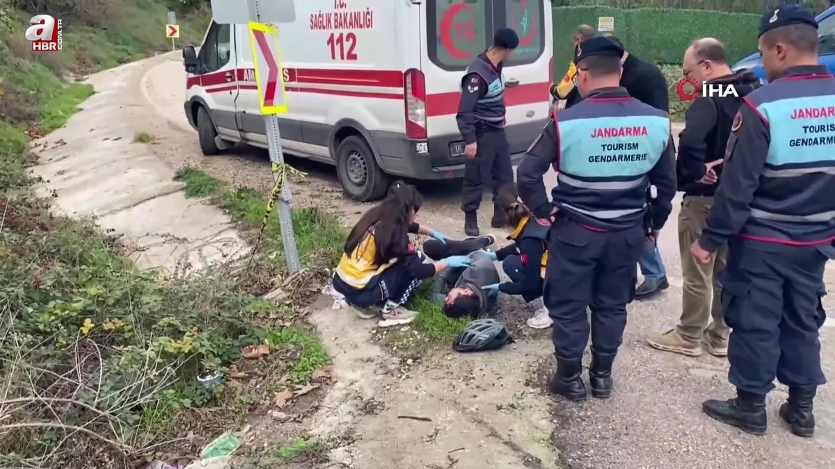 Bisikletli sürücü faciadan böyle döndü