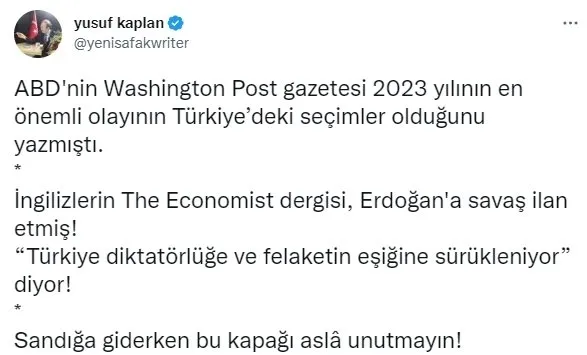 Batı’nın tetikçileri devrede! The Economist’in Başkan Erdoğan’ı hedef alan skandal manşetine tepkiler çığ gibi! Türkiye’den yanıt gecikmedi: Cehalet dolu sahte gazetecilik