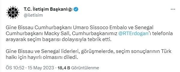 gine-bissau-ve-senegal-liderlerinden-baskan-recep-tayyip-erdogana-tebrik-telefonu-1684182782060.jpg Gine Bissau ve Senegal liderlerinden Başkan Recep Tayyip Erdoğan'a tebrik telefonu