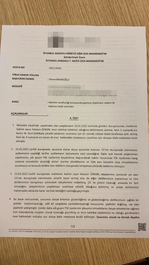 Ekrem İmamoğlu’nun hakaret davasında önemli gelişme! Meğer avukatları reddi hakim talebinde bulunmuş