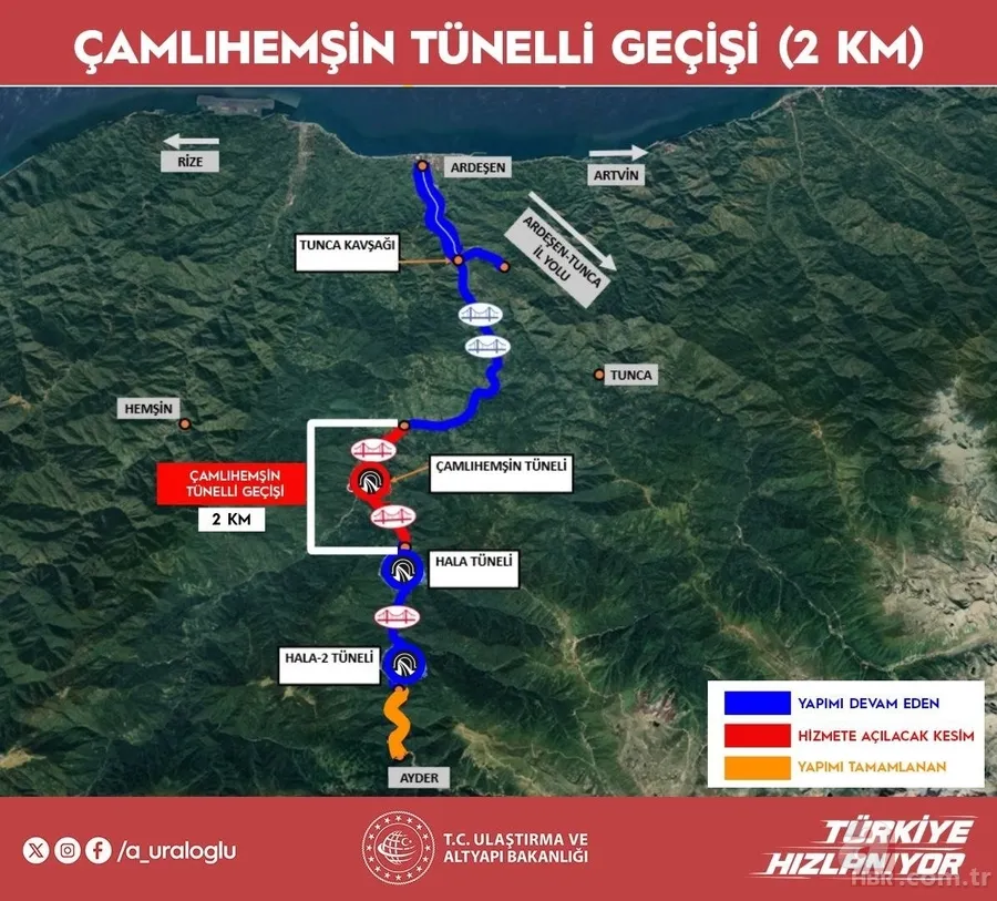 Çamlıhemşin Tüneli hizmete açıldı: Ayder’de ulaşım 20 dakika kısalacak 3