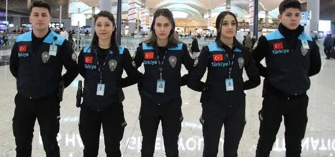 İstanbul Havalimanı’nda pasaport polisleri turkuazları kuşandı