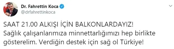 Türkiye etkinliğin 3. gününde de sağlık çalışanlarını alkışladı - 1