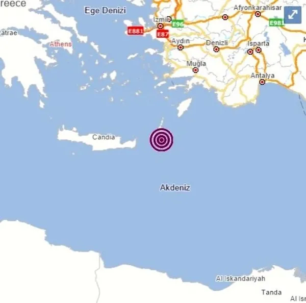 Akdeniz’de 4,3 büyüklüğünde deprem