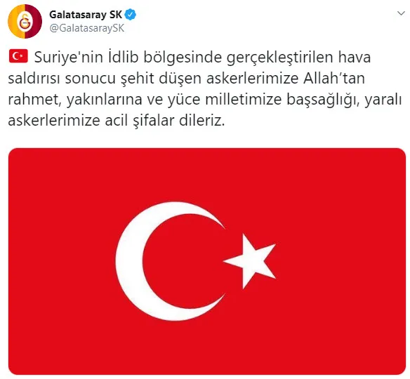 Beşiktaş, Fenerbahçe, Galatasaray ve Trabzonspor'dan Mehmetçik'e mesaj - 1