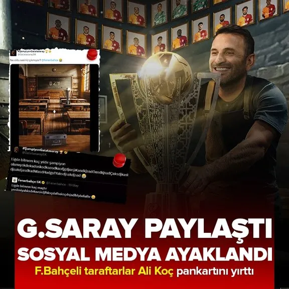 Galatasaray’dan olay göndermeler! Fenerbahçeli taraftarlar isyan etti: Ali Koç pankartını yırttılar