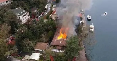 İstanbul Vaniköy'de yanan tarihi cami havadan görüntülendi