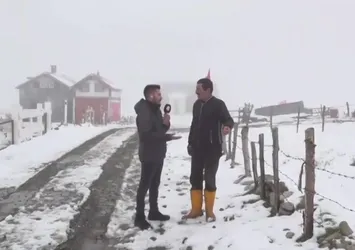 Rize’ye lapa lapa kar yağdı! Bu görüntüler sadece A Haber’de