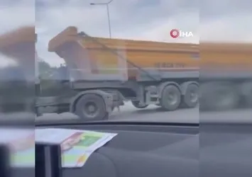 Bursa'da ters şeritten giren kamyon 'pes' dedirtti