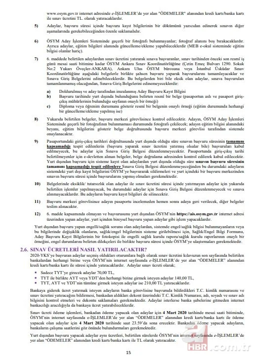 YKS başvuru kılavuzu tam 142 sayfa! YKS 2020 başvurusu yapmadan mutlaka okuyun! İşte 2020 YKS başvuru kılavuzu 19