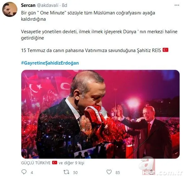 #GayretineŞahidizErdoğan etiketine destek mesajı yağdı! Hainine, darbecisine inat Türk Milleti liderinin yanında!