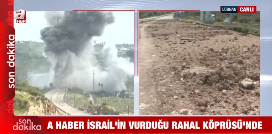 İsrail Lübnan'ın güneyindeki Rahal Köprüsü'nü vurdu! A Haber ekibi bölgeden aktardı - 2