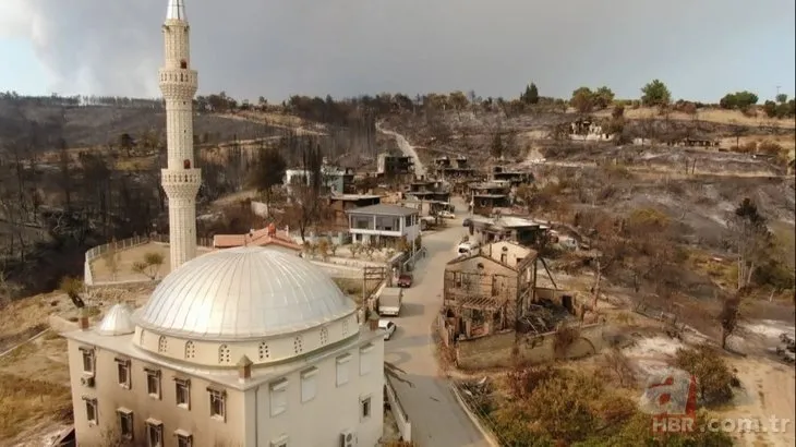 Antalya Manavgat’taki yangında yok olan Kalemler Mahallesi görüntülendi
