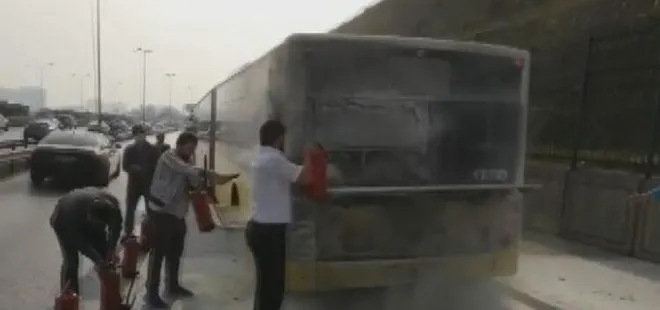 Son dakika: İstanbul'da otobüste yangın