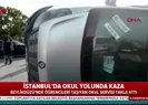 Öğrencileri taşıyan servis minibüsü devrildi