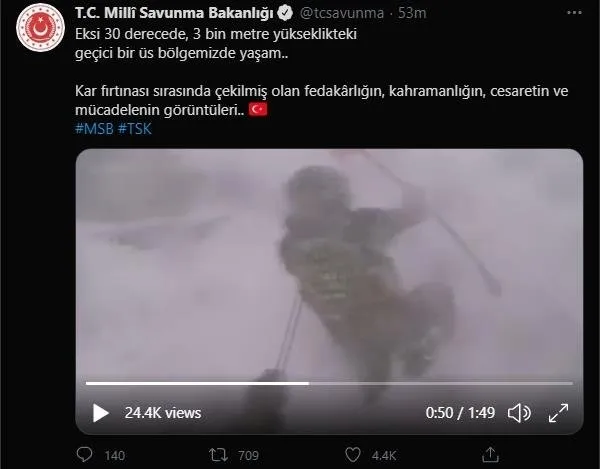 Son dakika: MSB paylaştı! Eksi 30’da vatan nöbeti