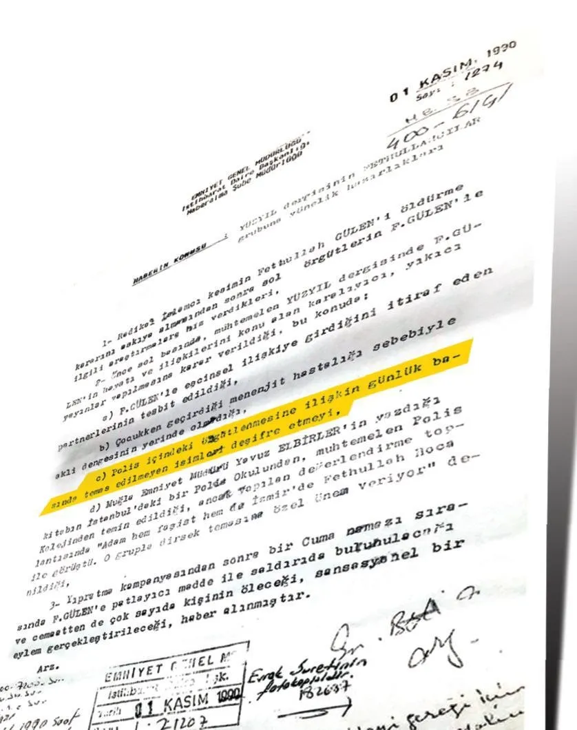 Gülen'le ilgili 26 yıllık 'çok gizli' belge ortaya çıktı - 1