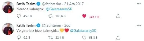 Son dakika: Fatih Terim’den Nerede kalmıştık paylaşımının yıl dönümünde yeni paylaşım