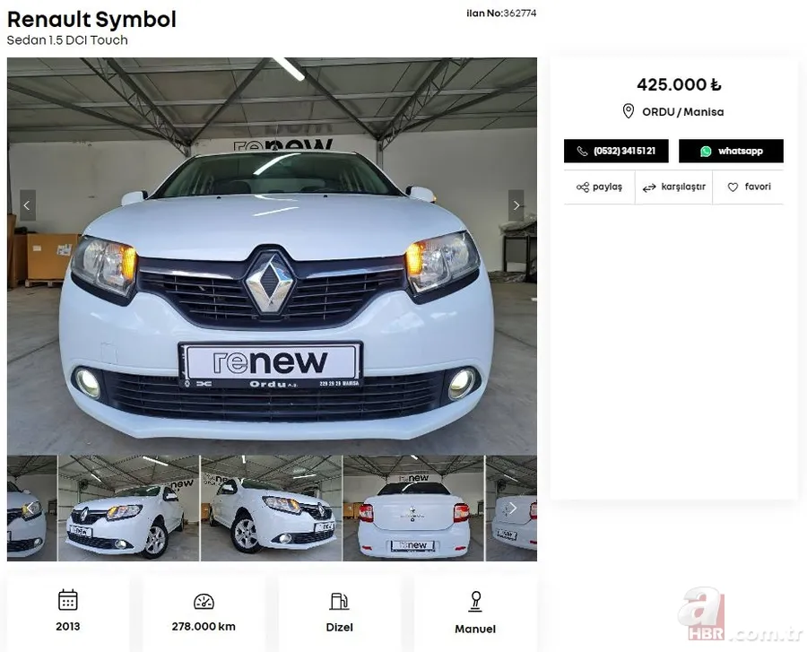 Uyguna İkinci el araç satışı yapıyor! Fiyatlar 230 bin TL’den başlıyor! Fiat, Volkswagen, Hyundai, Peugeot, Renault, Ford, Citroen mollerinin fiyatı ne kadar? 22