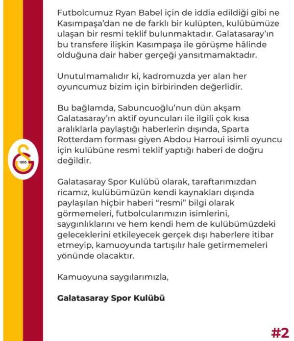 Galatasaray'dan transfer açıklaması! Abdou Harroui için teklif yapıldı mı? - 2