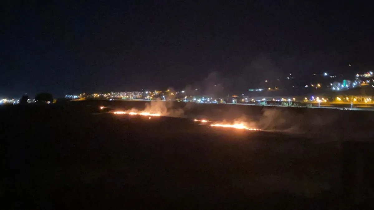 Kahramanmaraş'ta anız yangını