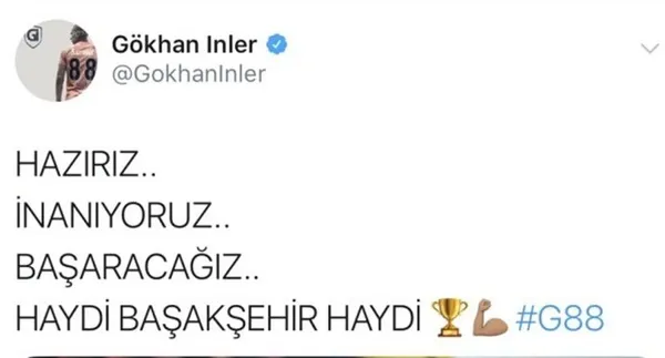 Galatasaray maçı öncesi Gökhan İnler’den flaş paylaşım