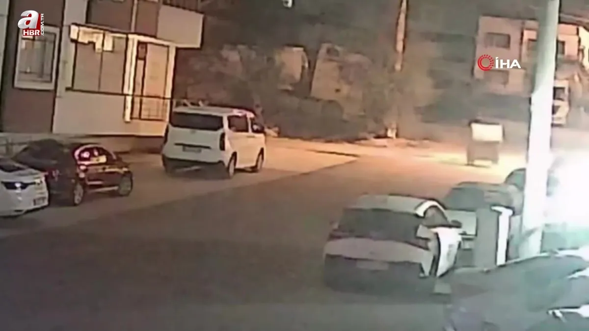 Fırtınada çöp konteyneri böyle sürüklendi