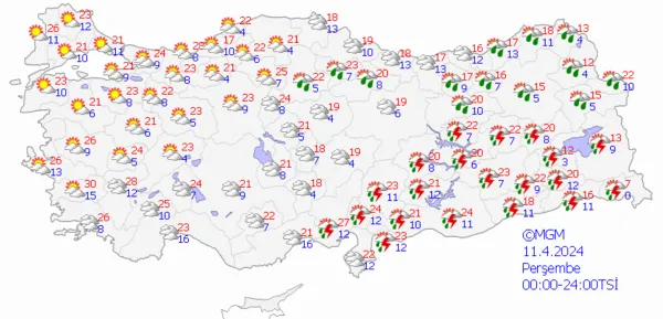 1712602841023.png Meteoroloji'den 15 il için sarı kodlu uyarı! Sıcaklıklar düşüyor sağanak yağış geliyor | İşte 5 günlük hava durumu raporu - 19