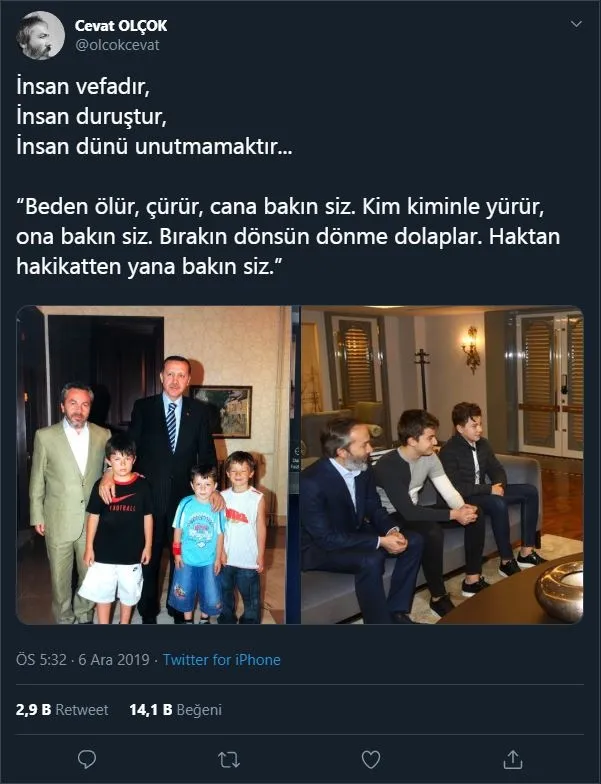 Erol Olçok’un oğlu Emir Olçok’tan Twitter’da duygulandıran paylaşım