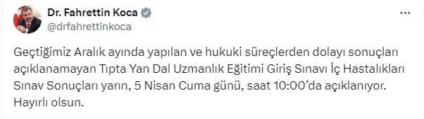 1712254034573.jpeg Bakan Koca duyurdu! O sınav sonuçları yarın açıklanıyor - 1
