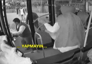 Otobüsü taşlayıp şoförü dövdüler