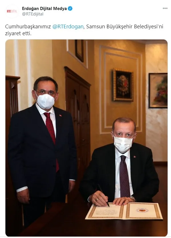 Başkan Erdoğan Samsun Büyükşehir Belediyesini ziyaret etti - 1