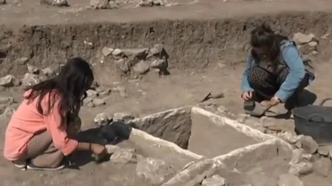 Diyarbakır Ergani'de 5 bin yıllık sandık mezar bulundu