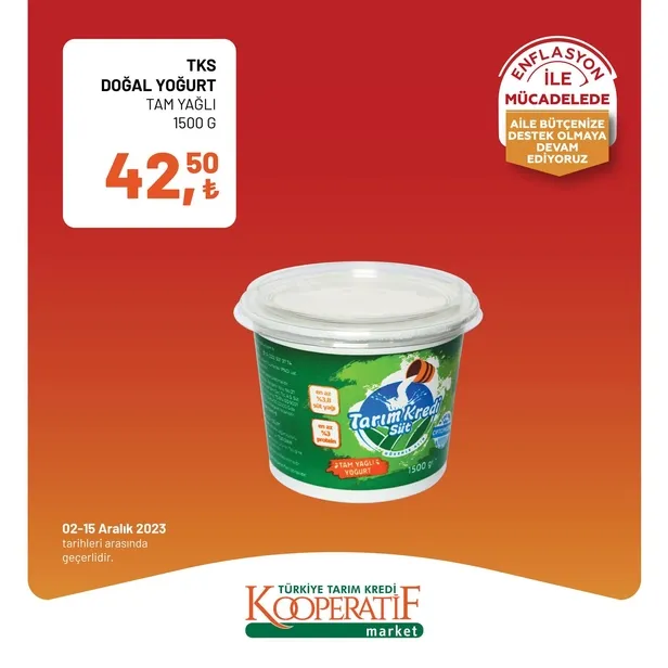 Tarım Kredi Market 11 Aralık indirim kataloğu çıktı! Dev rulo havlu, yumuşatıcı, çay, bütün piliç, tereyağı, tost peyniri, süt, beyaz peynir, pirinç ucuza satışta…