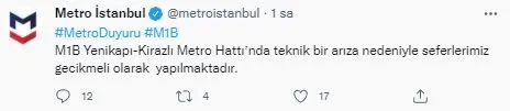 İstanbul’da metro arızası! Vatandaşlar Bağcılar Meydan ile Kirazlı arasında yürümek zorunda kaldı!