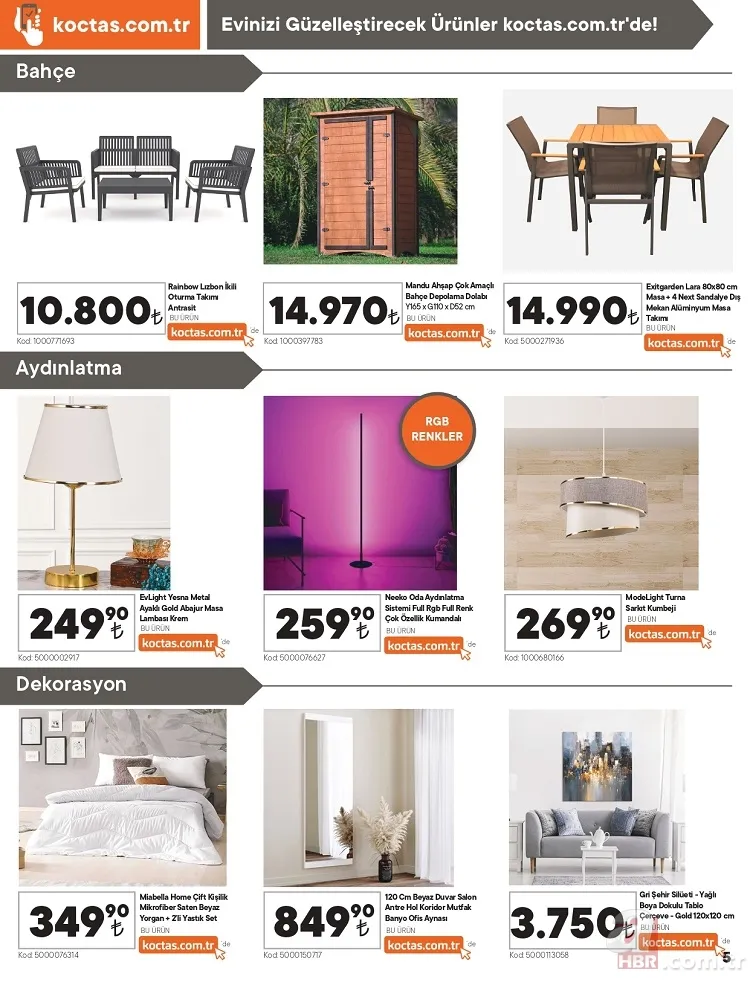 Koçtaş ekim ayı indirim kataloğu yayınlandı! Evinizi baştan aşağı tamamen değiştirebileceğiniz ürünlerin indirimli fiyatı 6