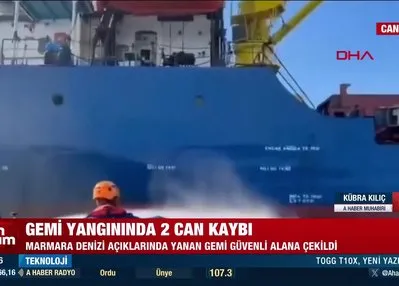 Marmara Denizi’nde gemi yandı