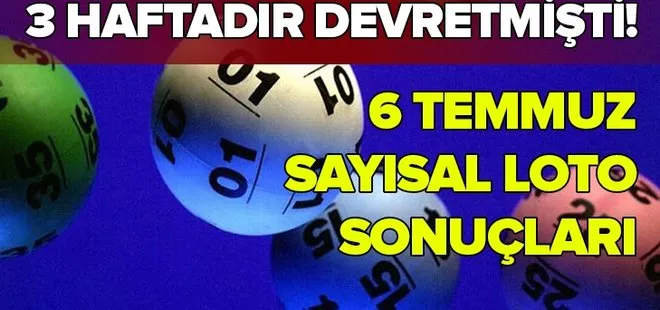 Sayısal Loto çekiliş sonuçları 6 Temmuz Cumartesi MPİ Sayısal Loto sonuç sorgulama!