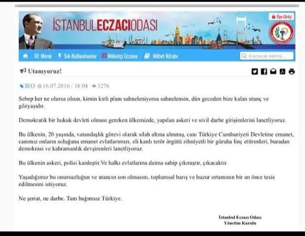İstanbul Eczacı Odası'ndan skandal bildiri - 1