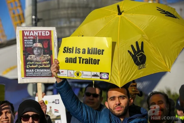 İngiltere'ye giden Sisi, protestolarla karşılandı