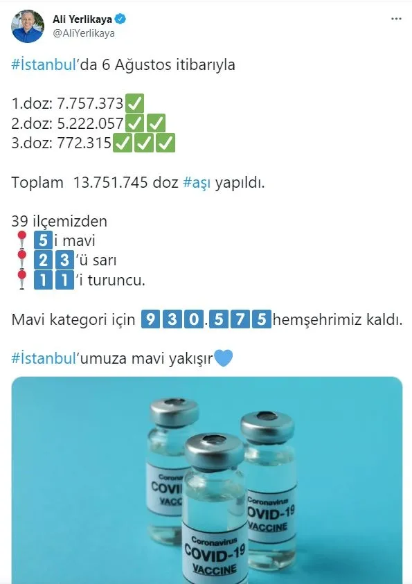 İstanbul Valisi Ali Yerlikaya açıkladı! İşte İstanbul'daki aşılama sayısı... - 1