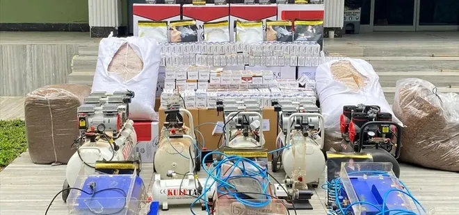 Uşak'ta 401 bin 340 makaron ele geçirildi