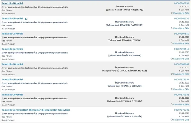 İŞKUR yılın son alımlarını paylaşıyor! İlkokul mezunu 5.234 personel alımı başladı! İşte temizlik görevlisi şartları