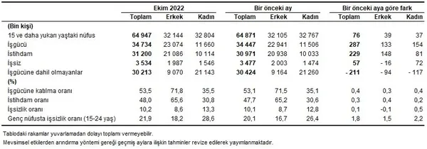 Son dakika | Ekim ayı işsizlik oranı açıklandı - 1