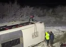 Yolcu otobüsü devrildi