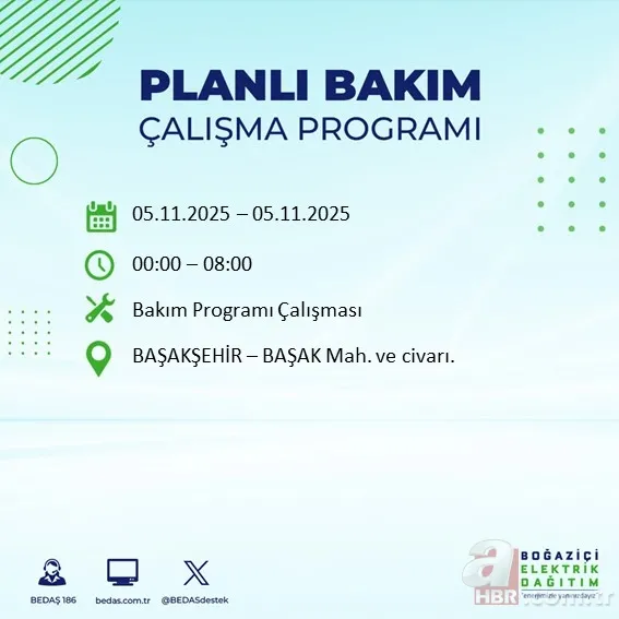 İstanbul’un 20 ilçesinde elektrik kesintisi! Güncel liste yayımlandı: Hangi ilçelerde kesinti olacak? 6