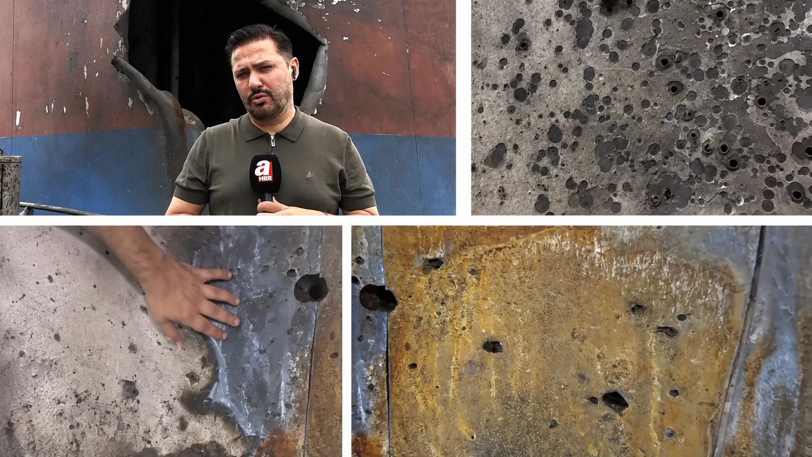 A Haber dronla vurulan Reyhan Sarı gemisindeki hasarı görüntüledi