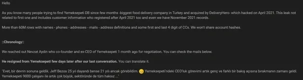 Yemek Sepeti hacklendi mi? Ortalığı karıştıran iddia: Milyonların kredi kartı bilgileri tehlikede