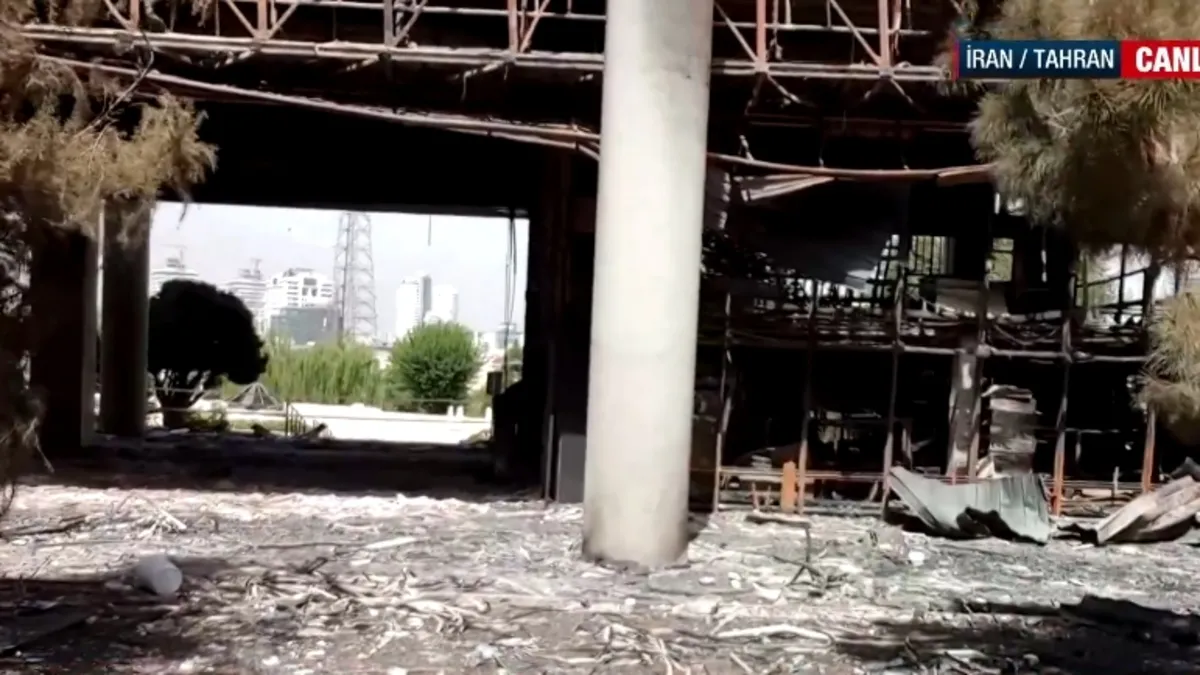 A Haber İsrail’in vurduğu İran devlet televizyonu binasını görüntüledi