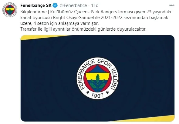 Son dakika: Fenerbahçe Bright Osayi-Samuel’i renklerine kattı